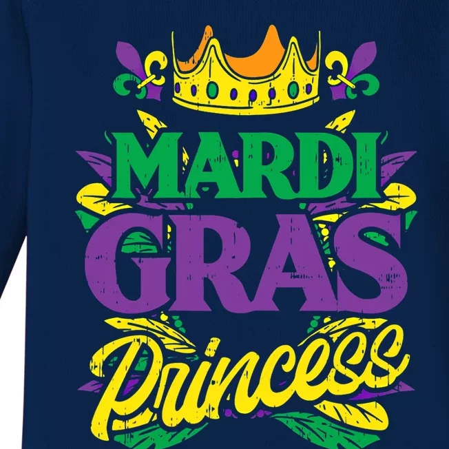 Mardi Gras Princess Funny Mardi Gras Carnival Gift Baby Long Sleeve Bodysuit