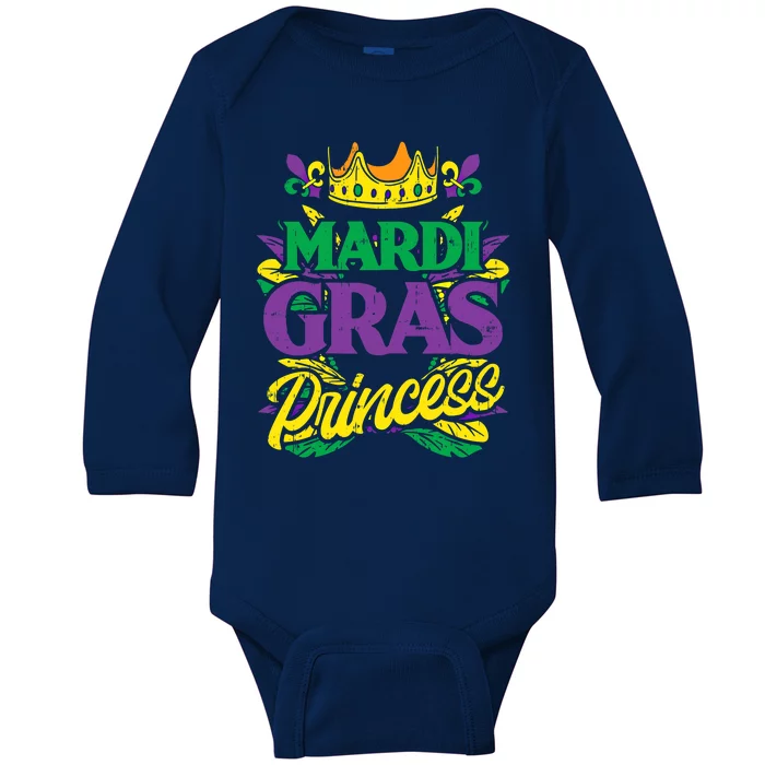 Mardi Gras Princess Funny Mardi Gras Carnival Gift Baby Long Sleeve Bodysuit