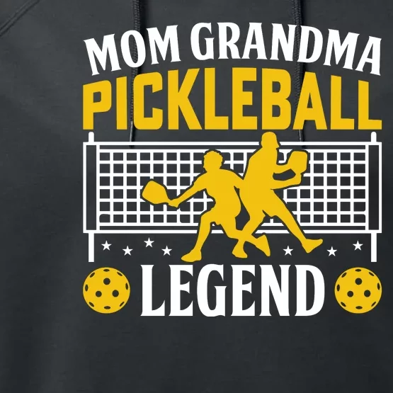 Mom Grandma Pickleball Legend Performance Fleece Hoodie