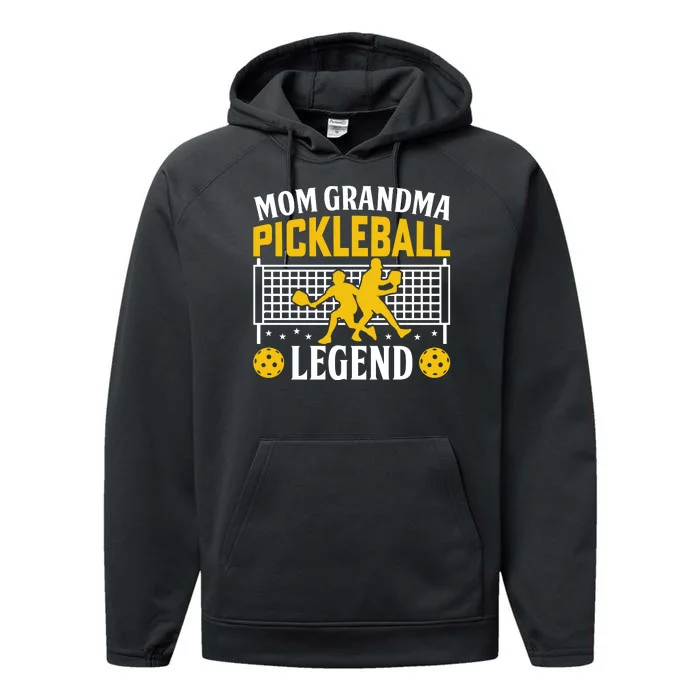 Mom Grandma Pickleball Legend Performance Fleece Hoodie