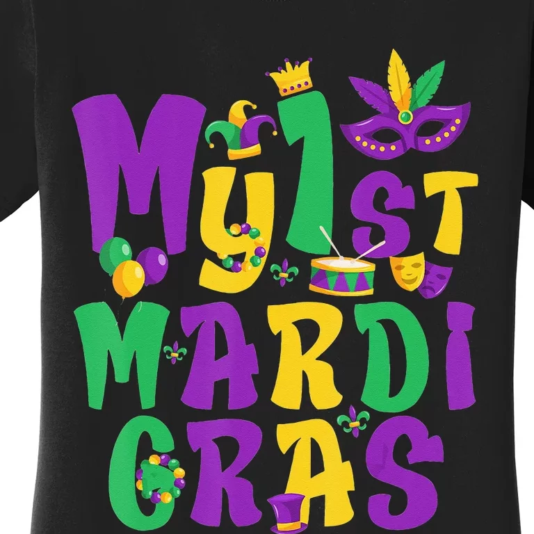 Mardi Gras Party My First Mardi Gras funny festival Women's T-Shirt