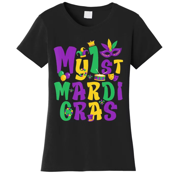 Mardi Gras Party My First Mardi Gras funny festival Women's T-Shirt