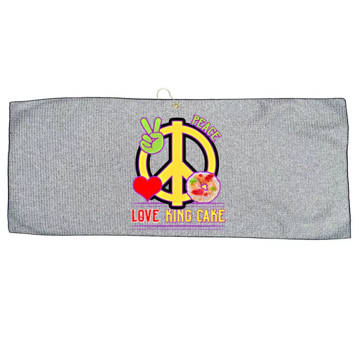 Mardi Gras Peace Love King Cake Colorful Mardi Gras Funny Meaningful Gift Large Microfiber Waffle Golf Towel