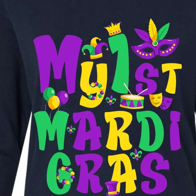 Mardi Gras Party My First Mardi Gras Outfit For Boy Girl Womens Cotton Relaxed Long Sleeve T-Shirt