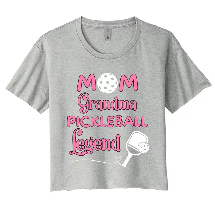 Mom Grandma Pickleball Legend Cute Pickleball Gift Women's Crop Top Tee