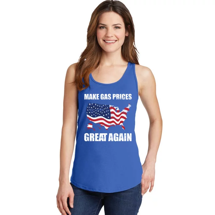 Make Gas Prices Great Again Usa American Flag Vintage Gift Ladies Essential Tank