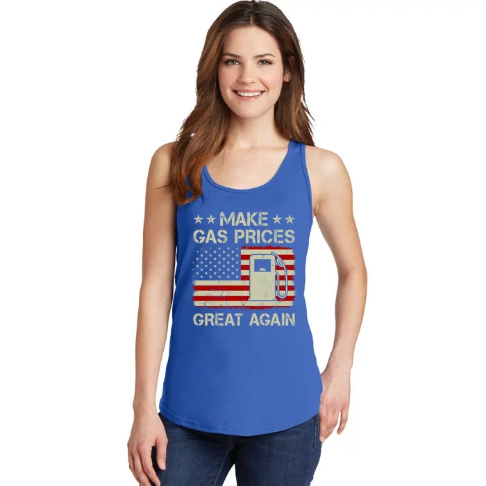 Make Gas Prices Great Again Vintage Old American Flag Cute Gift Ladies Essential Tank