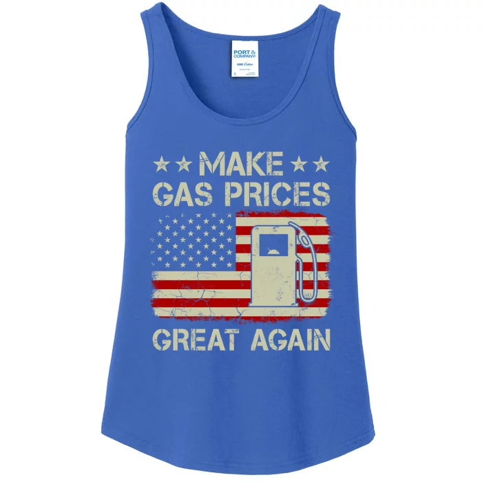 Make Gas Prices Great Again Vintage Old American Flag Cute Gift Ladies Essential Tank