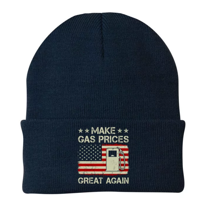 Make Gas Prices Great Again Vintage Old American Flag Cute Gift Knit Cap Winter Beanie