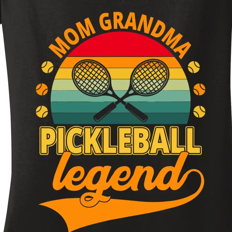 Mom Grandma Pickleball Legend Women's V-Neck T-Shirt