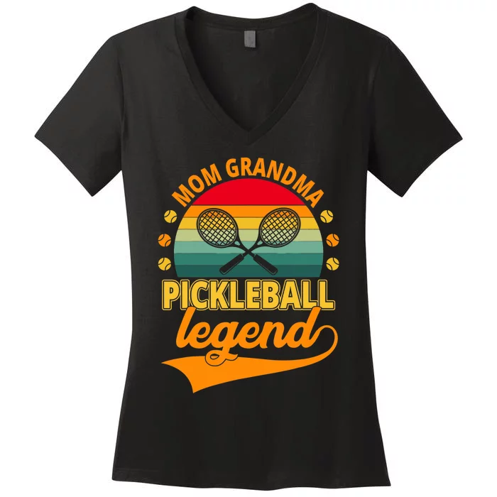 Mom Grandma Pickleball Legend Women's V-Neck T-Shirt