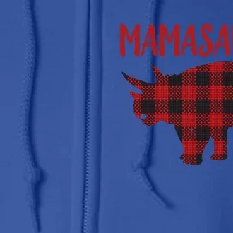 Mamasaurus Gift Plaid Triceratops Moms Of Dinosaurs Full Zip Hoodie