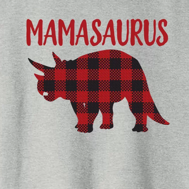 Mamasaurus Gift Plaid Triceratops Moms Of Dinosaurs Women's Crop Top Tee