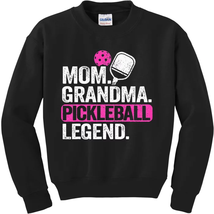 Mom Grandma Pickleball Legend Player Funny Pickle Ball Kids Sweatshirt