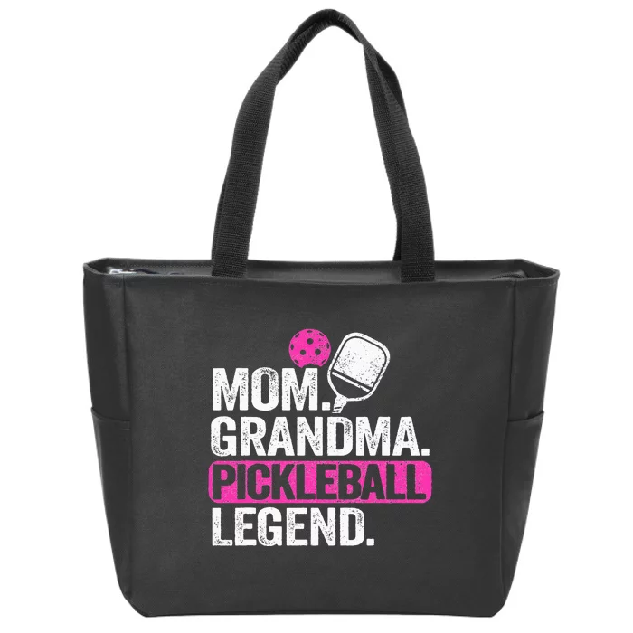 Mom Grandma Pickleball Legend Player Funny Pickle Ball Zip Tote Bag