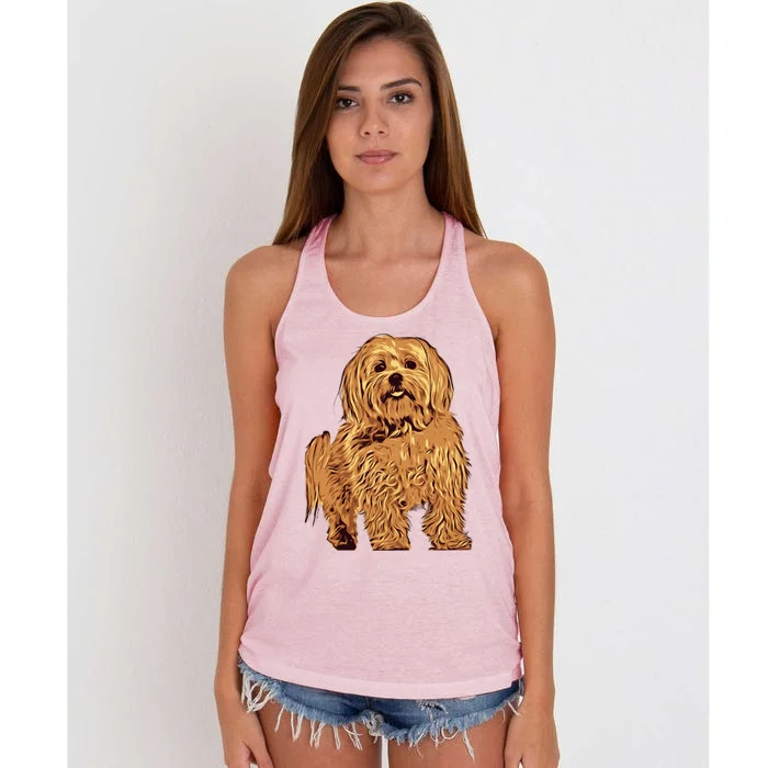 Maltese Gorgeous Pet Dog Lover Gift Women's Knotted Racerback Tank