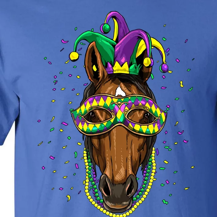 Mardi Gras Party Carnival Jester Horse Cow Horse Lover Gift Tall T-Shirt