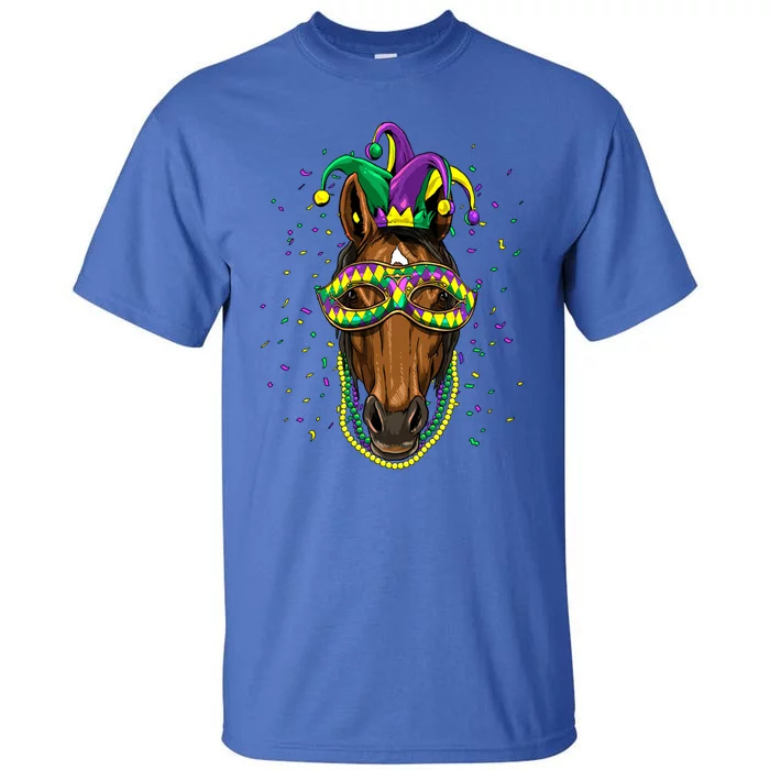 Mardi Gras Party Carnival Jester Horse Cow Horse Lover Gift Tall T-Shirt