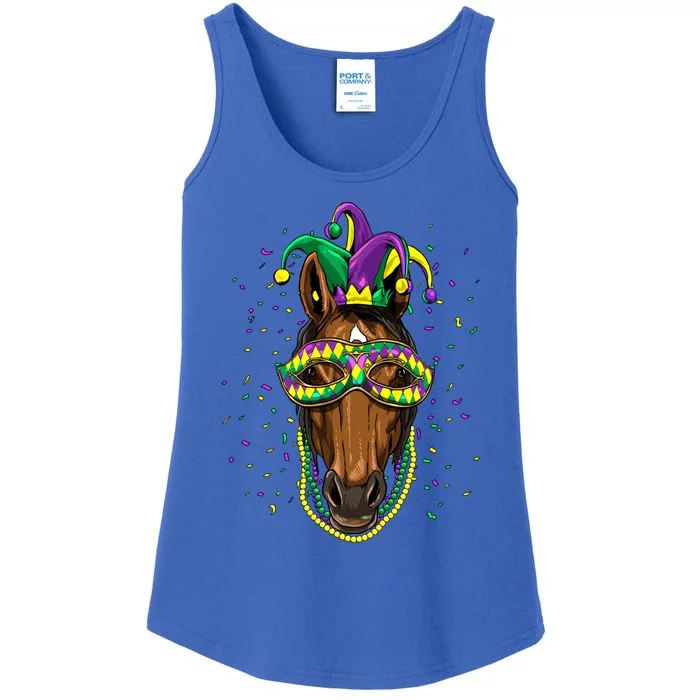 Mardi Gras Party Carnival Jester Horse Cow Horse Lover Gift Ladies Essential Tank