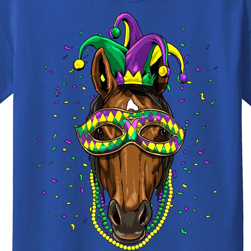 Mardi Gras Party Carnival Jester Horse Cow Horse Lover Gift Kids T-Shirt