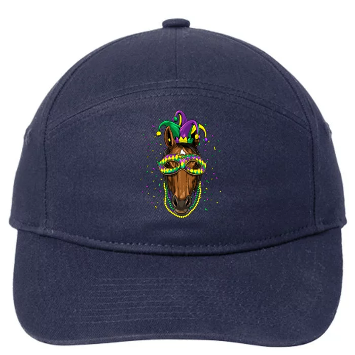 Mardi Gras Party Carnival Jester Horse Cow Horse Lover Gift 7-Panel Snapback Hat