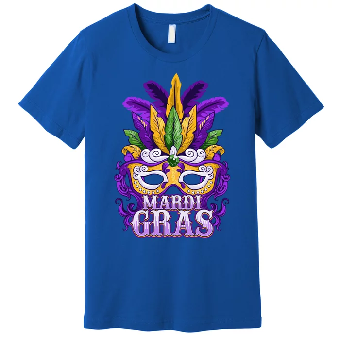 Mardi Gras Parade Gift Mask And Feathers Premium T-Shirt