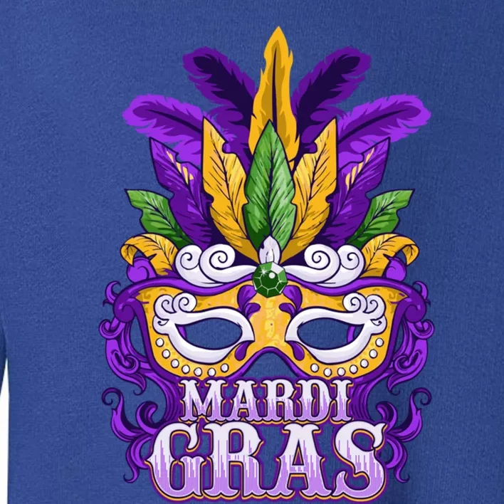 Mardi Gras Parade Gift Mask And Feathers Toddler Sweatshirt