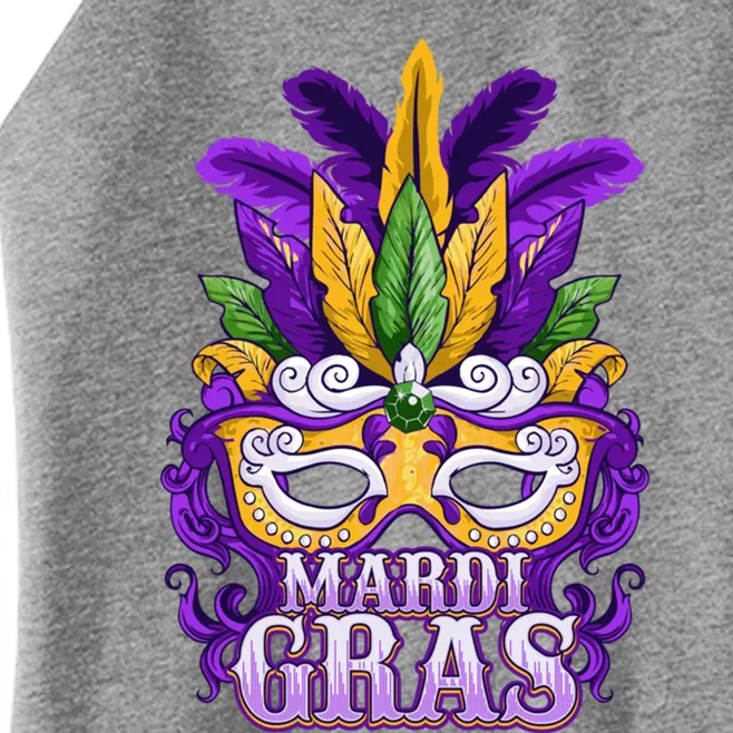 Mardi Gras Parade Gift Mask And Feathers Women’s Perfect Tri Rocker Tank