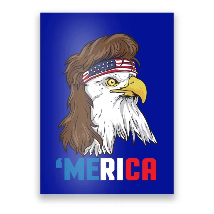 Merica Gift Patriotic Mullet Eagle Pride Gift Poster