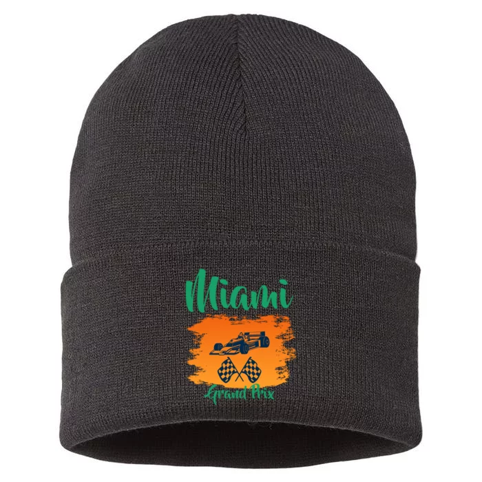 Miami Grand Prix 2022 Race Miami Gardens Retro Vintage Sustainable Knit Beanie