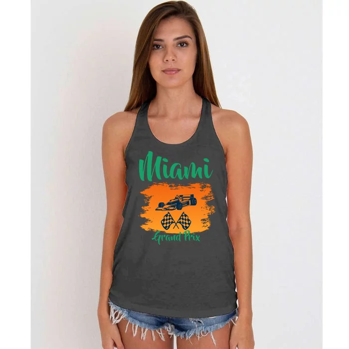 Miami Grand Prix 2022 Race Miami Gardens Retro Vintage Women's Knotted Racerback Tank