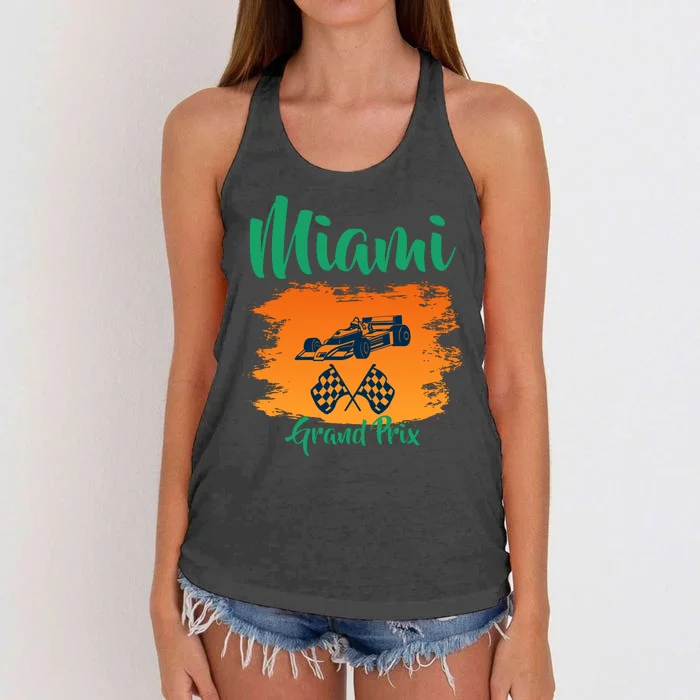 Miami Grand Prix 2022 Race Miami Gardens Retro Vintage Women's Knotted Racerback Tank