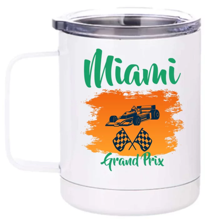 Miami Grand Prix 2022 Race Miami Gardens Retro Vintage Front & Back 12oz Stainless Steel Tumbler Cup