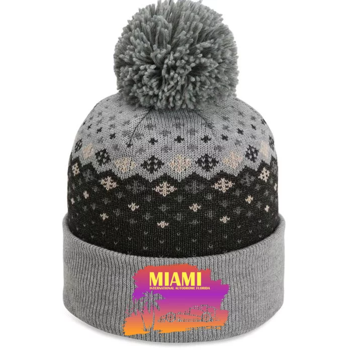 Miami Grand Prix 2022 Race Miami Gardens Retro Vintage The Baniff Cuffed Pom Beanie