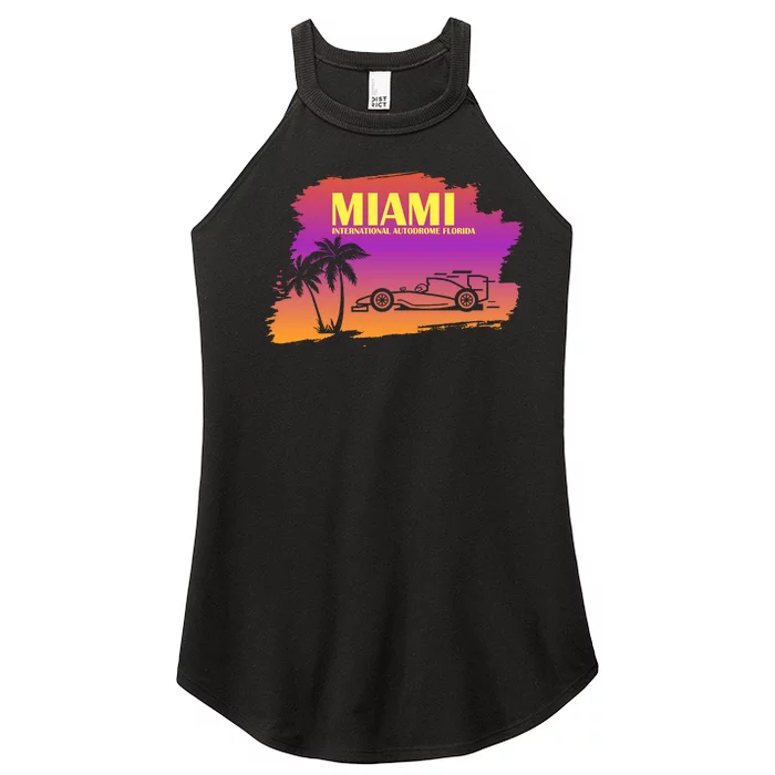 Miami Grand Prix 2022 Race Miami Gardens Retro Vintage Women’s Perfect Tri Rocker Tank