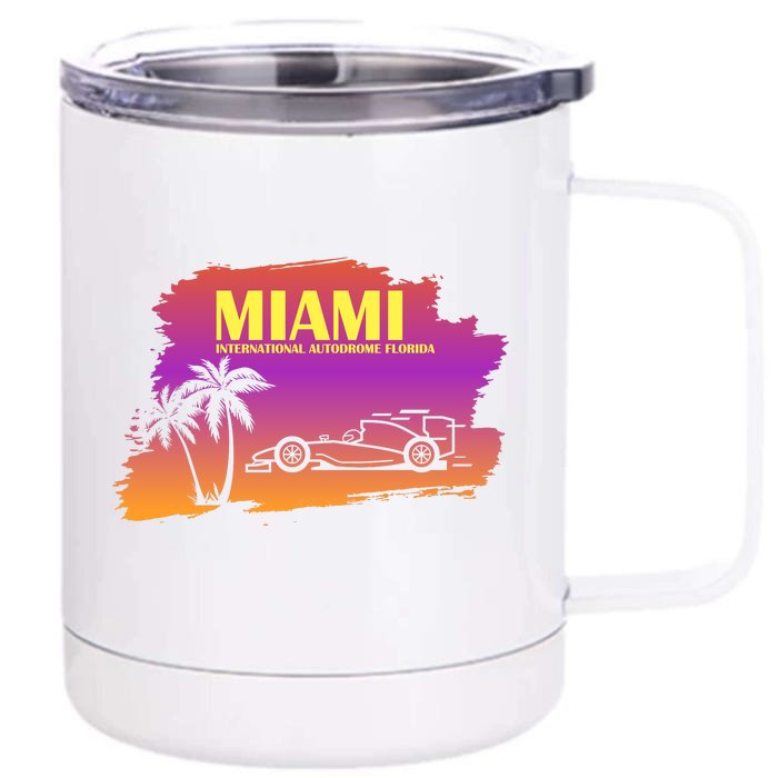 Miami Grand Prix 2022 Race Miami Gardens Retro Vintage Front & Back 12oz Stainless Steel Tumbler Cup