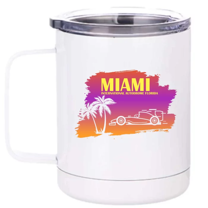 Miami Grand Prix 2022 Race Miami Gardens Retro Vintage Front & Back 12oz Stainless Steel Tumbler Cup