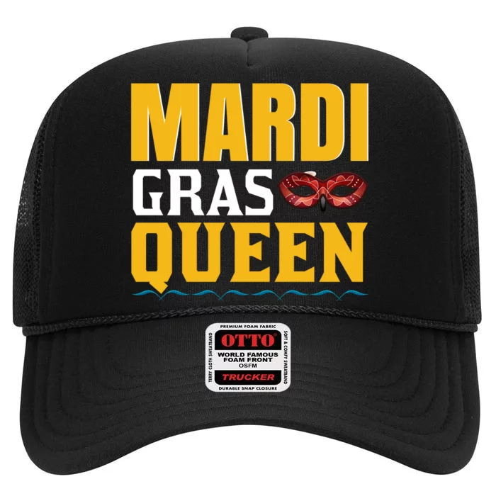 Mardi Gras Queen High Crown Mesh Trucker Hat