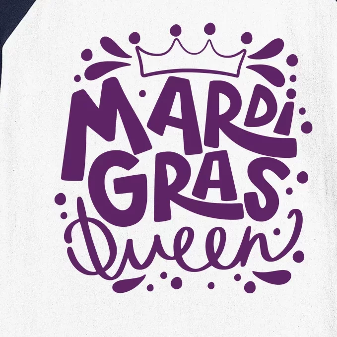 Mardi Gras Queen Celebration Baseball Sleeve Shirt