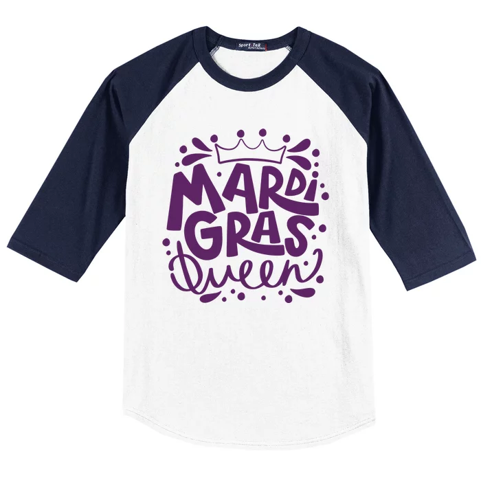 Mardi Gras Queen Celebration Baseball Sleeve Shirt