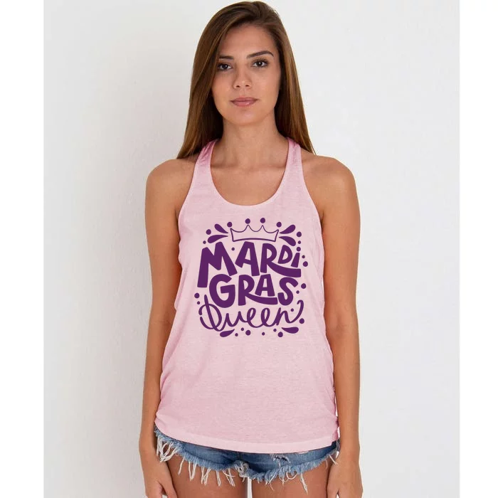 Mardi Gras Queen Celebration Women's Knotted Racerback Tank