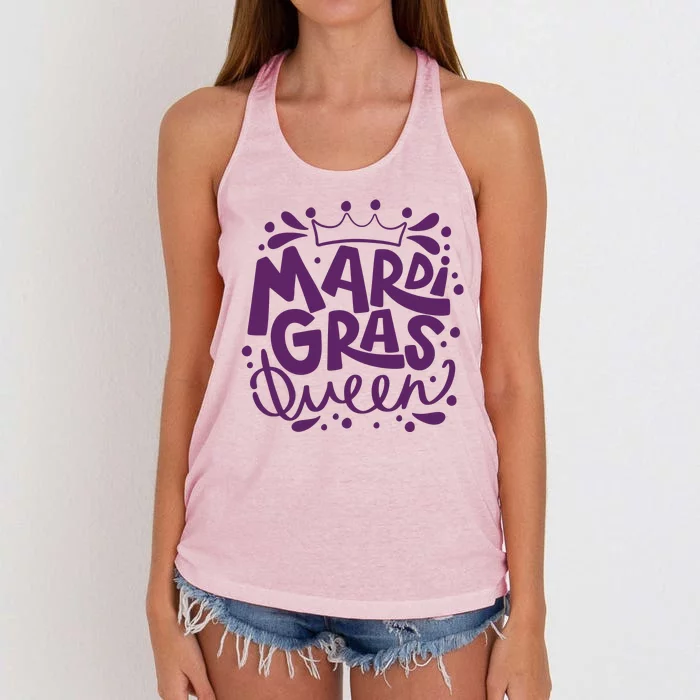 Mardi Gras Queen Celebration Women's Knotted Racerback Tank