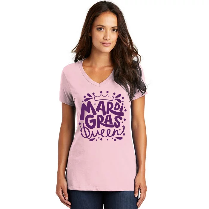 Mardi Gras Queen Celebration Women's V-Neck T-Shirt