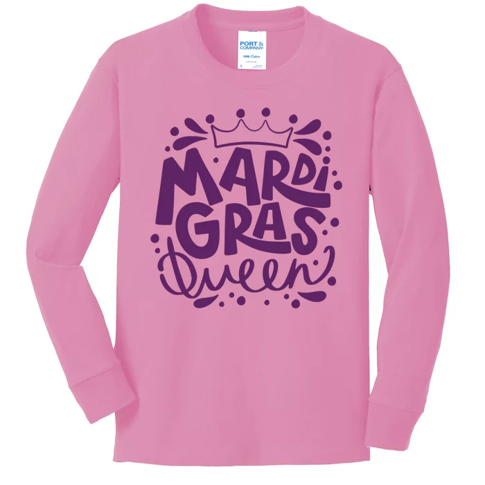 Mardi Gras Queen Celebration Kids Long Sleeve Shirt