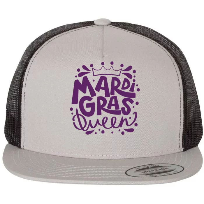 Mardi Gras Queen Celebration Flat Bill Trucker Hat