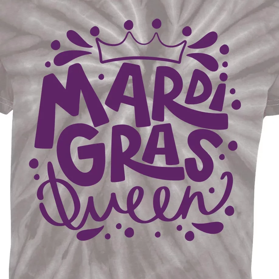 Mardi Gras Queen Celebration Kids Tie-Dye T-Shirt