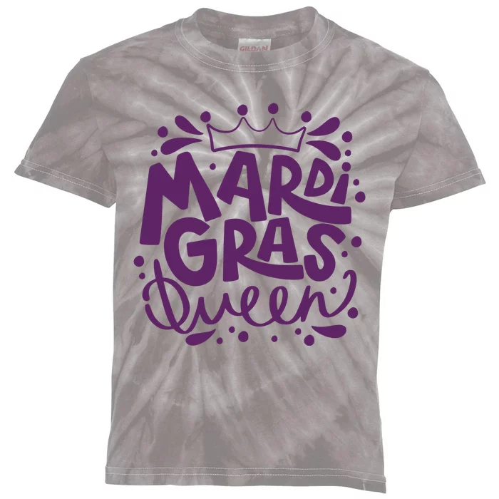 Mardi Gras Queen Celebration Kids Tie-Dye T-Shirt