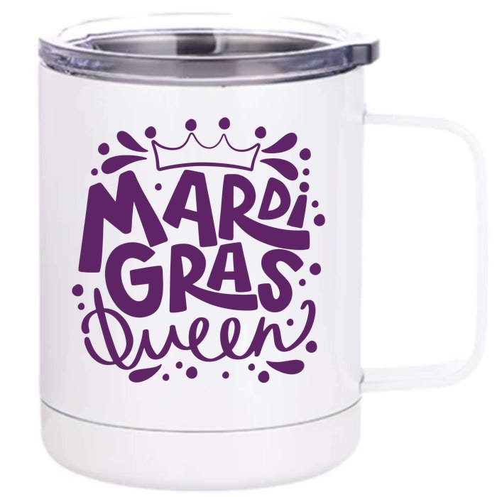 Mardi Gras Queen Celebration Front & Back 12oz Stainless Steel Tumbler Cup