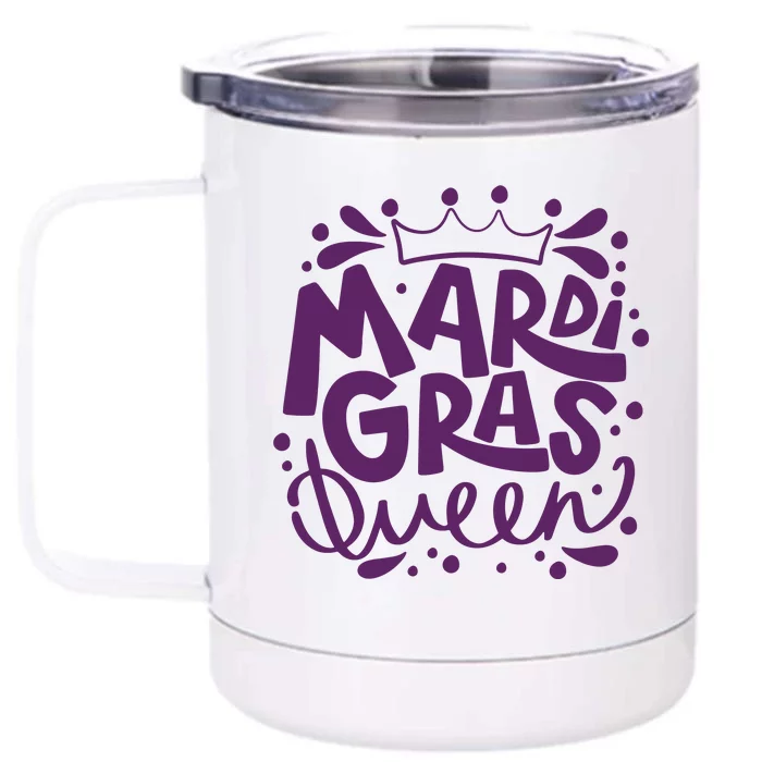 Mardi Gras Queen Celebration Front & Back 12oz Stainless Steel Tumbler Cup