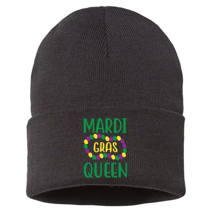 Mardi Gras Queen Sustainable Knit Beanie